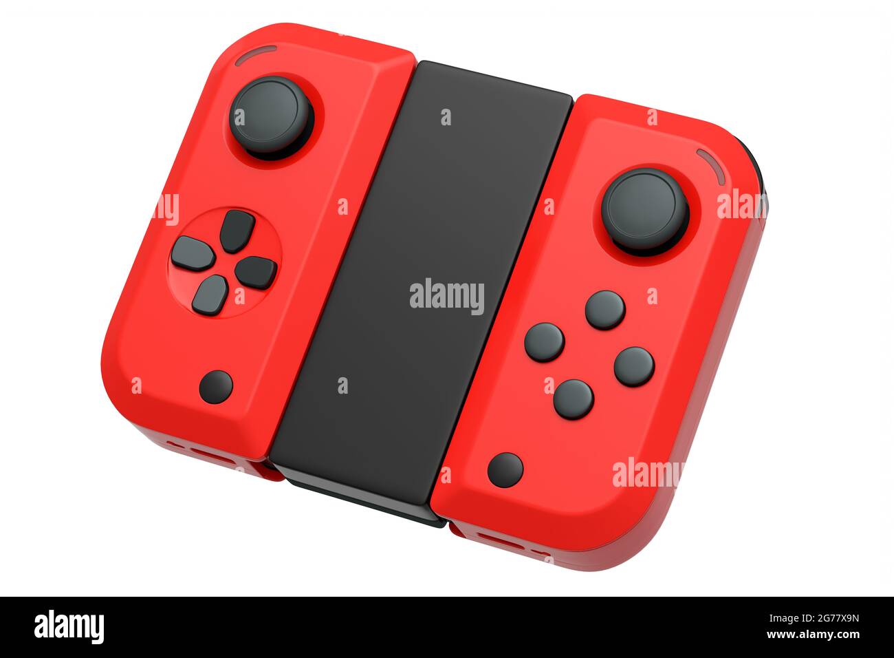 Portable game controllers attached to touch screen on white background. 3D rendering of gamepad for smartphone for online gaming Stock Photo - Alamy