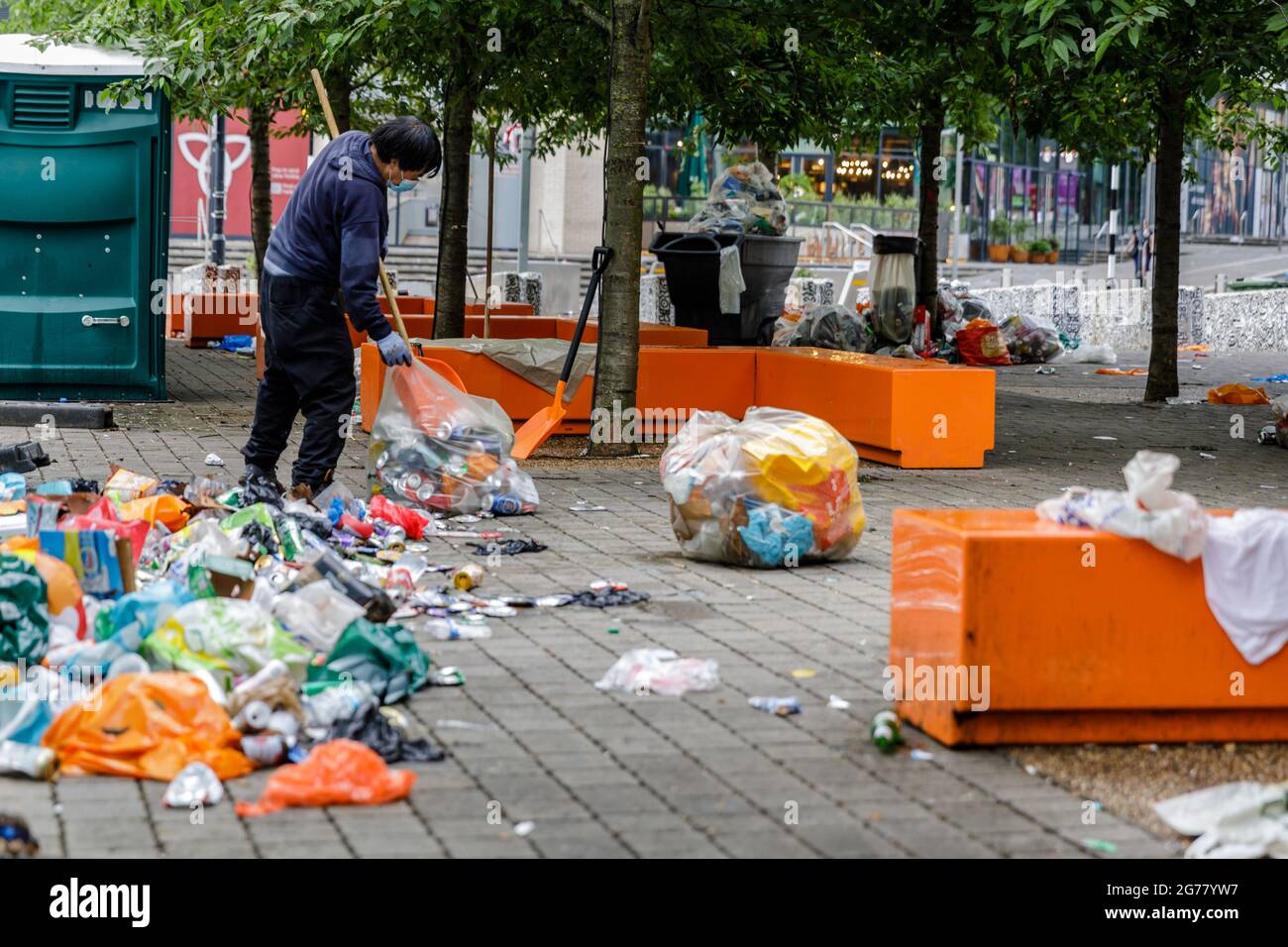 Wembley Park, UK. 12th July 2021. Thousands of England fans left
