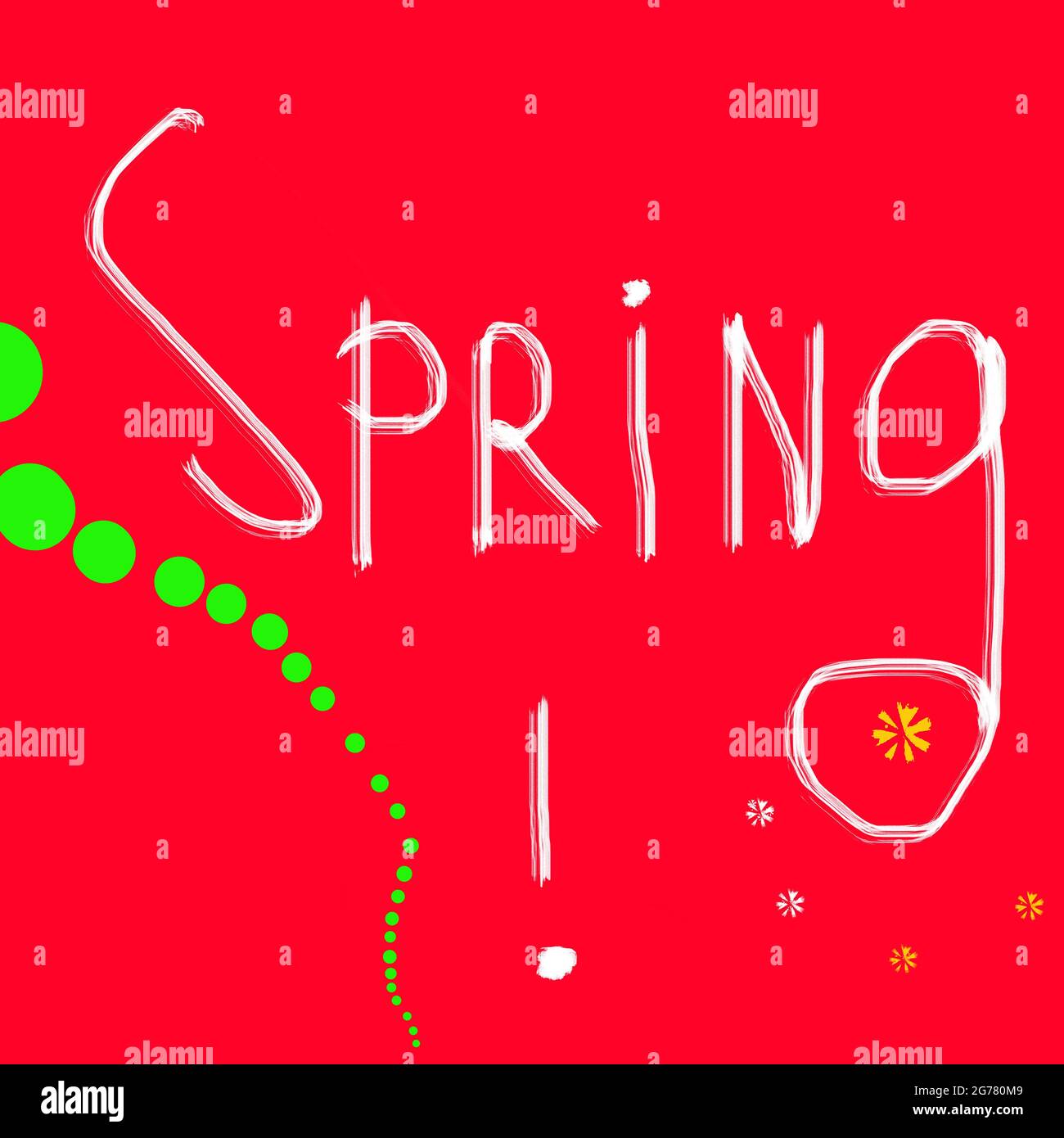 Crew word spring on red background picture for fantasy arts Stock Photo