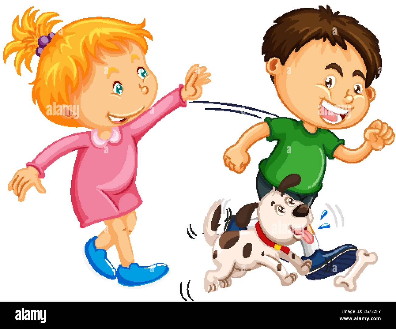 Happy children playing on white background illustration Stock Vector ...