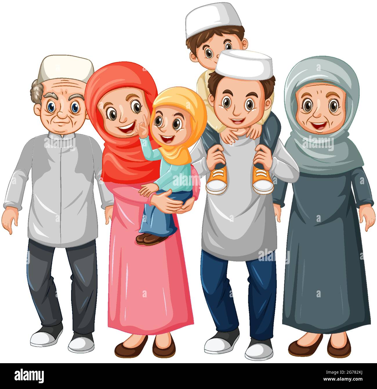 Happy muslim cartoon character illustration Stock Vector Image & Art - Alamy