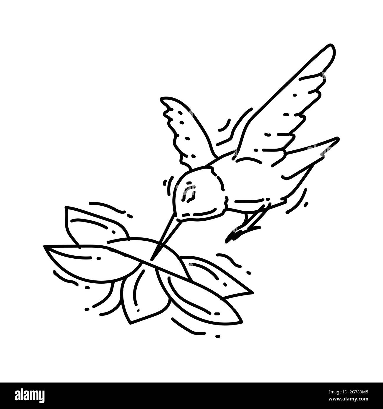 Gardening bird icon. hand drawn icon set, outline black, doodle icon ...
