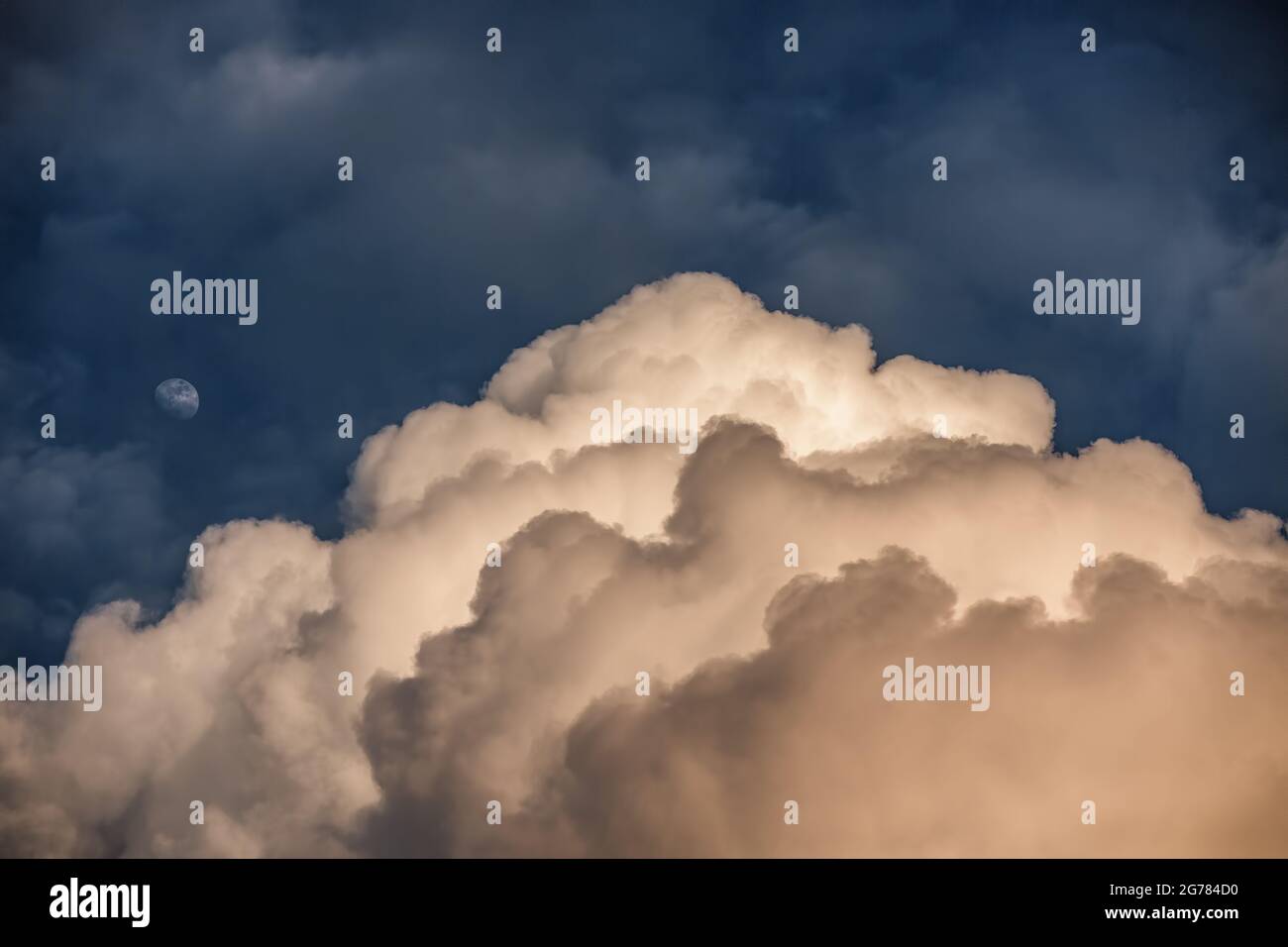 Night sky with moon and clouds Stock Photo - Alamy