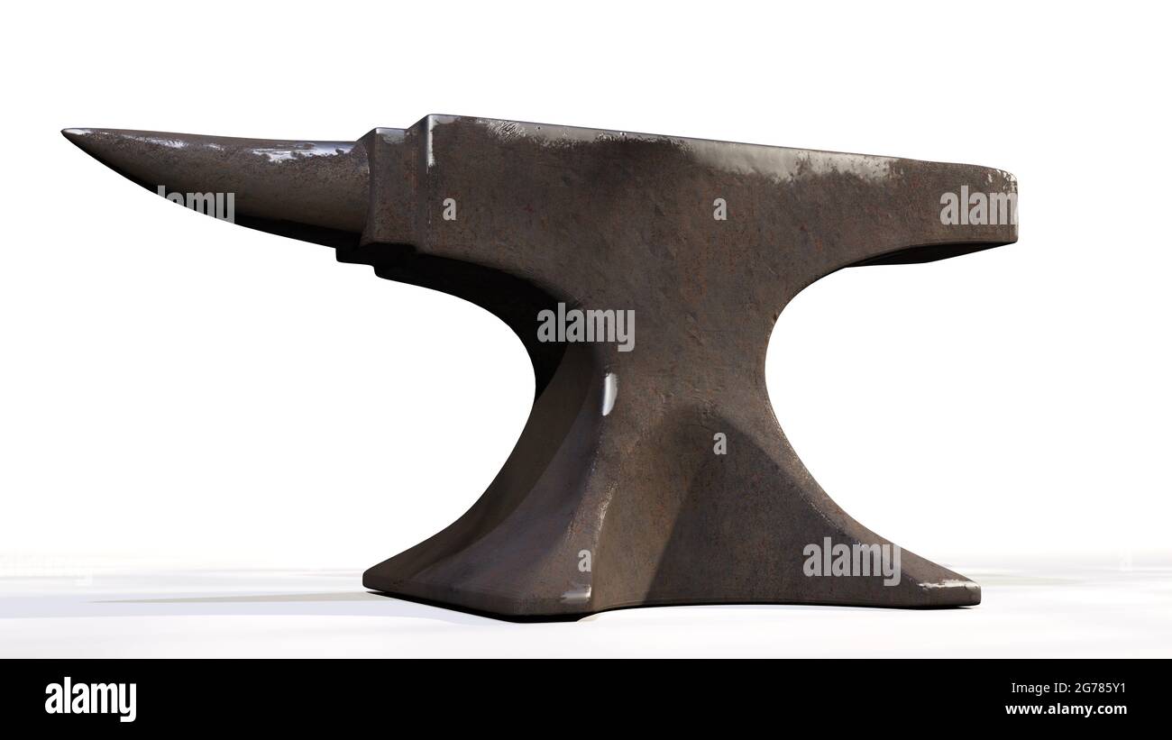 anvil isolated with shadow on white background Stock Photo