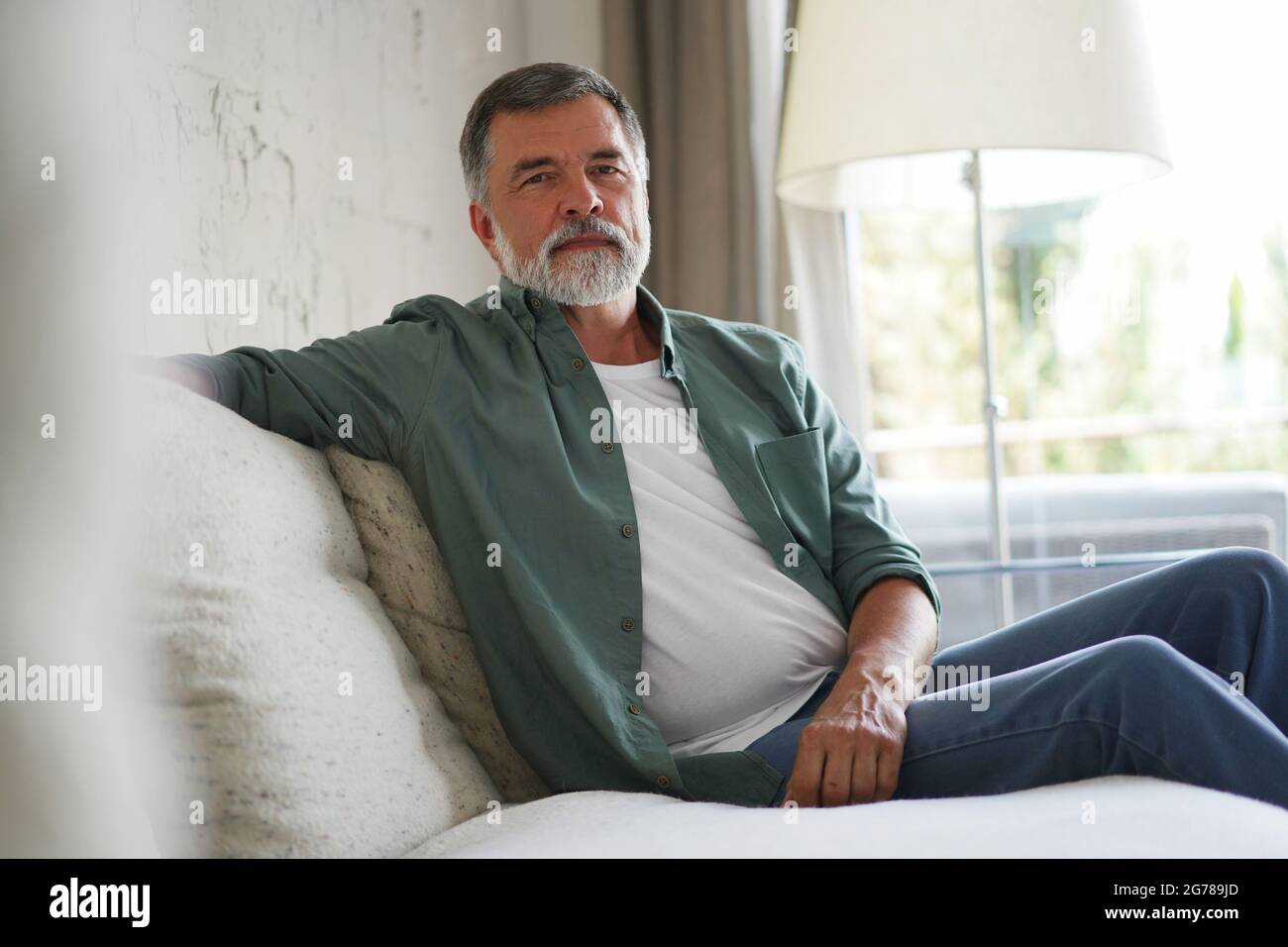 Unshaved male pensioner 60s hi-res stock photography and images - Alamy