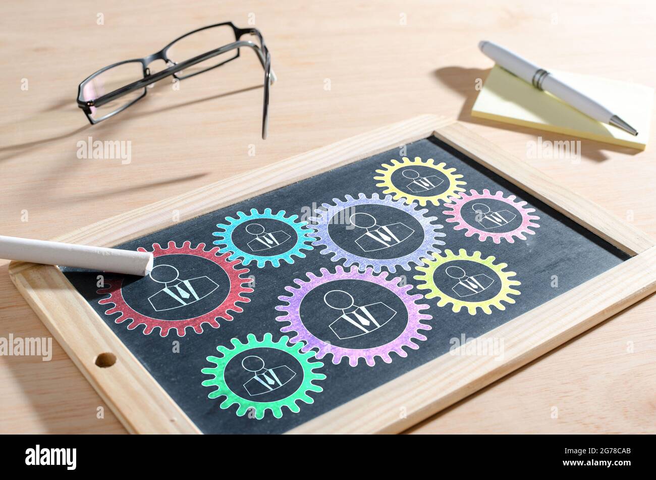 Teamwork concept drawn on a blackboard Stock Photo - Alamy