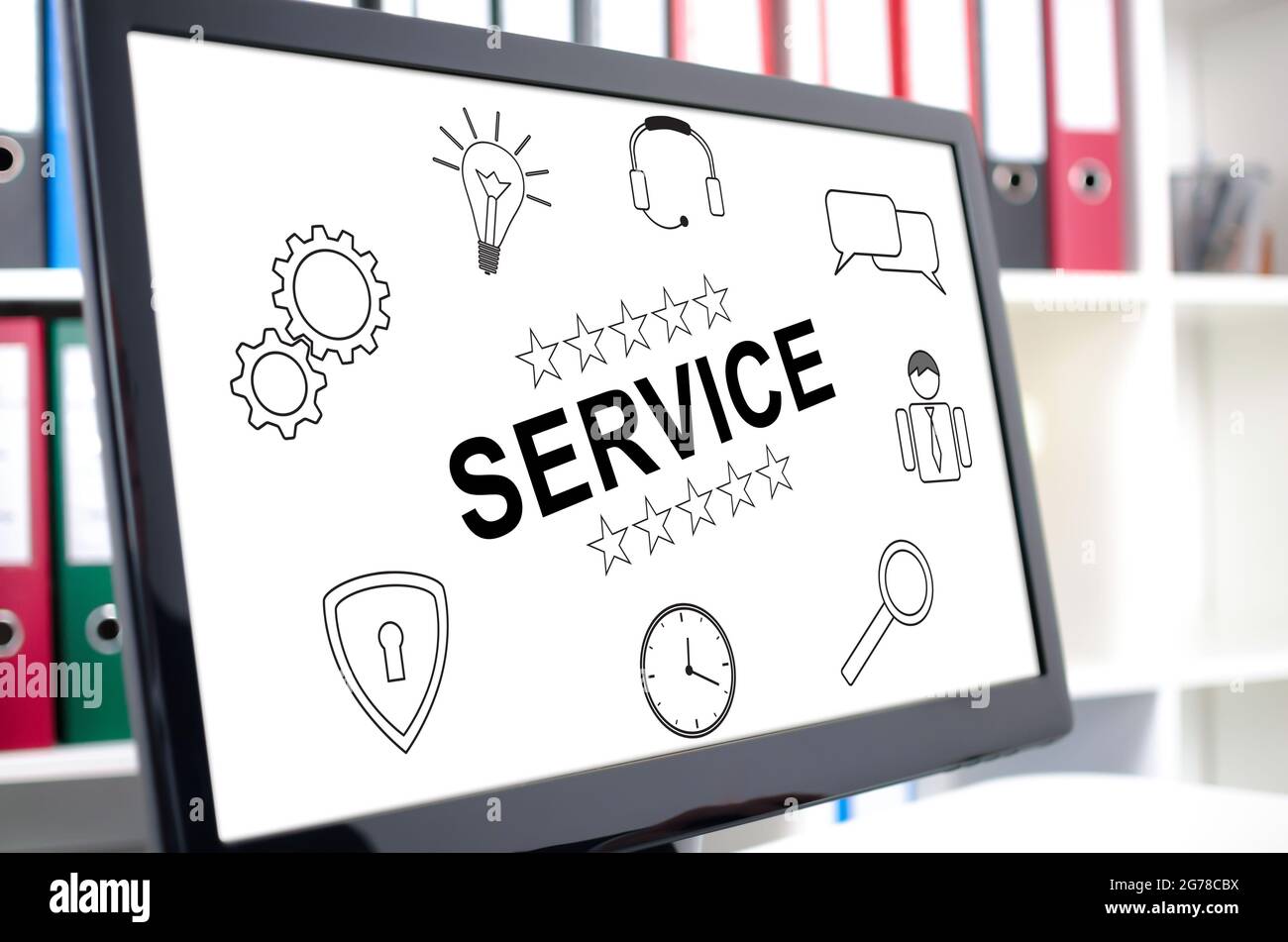 Service concept shown on a computer screen Stock Photo