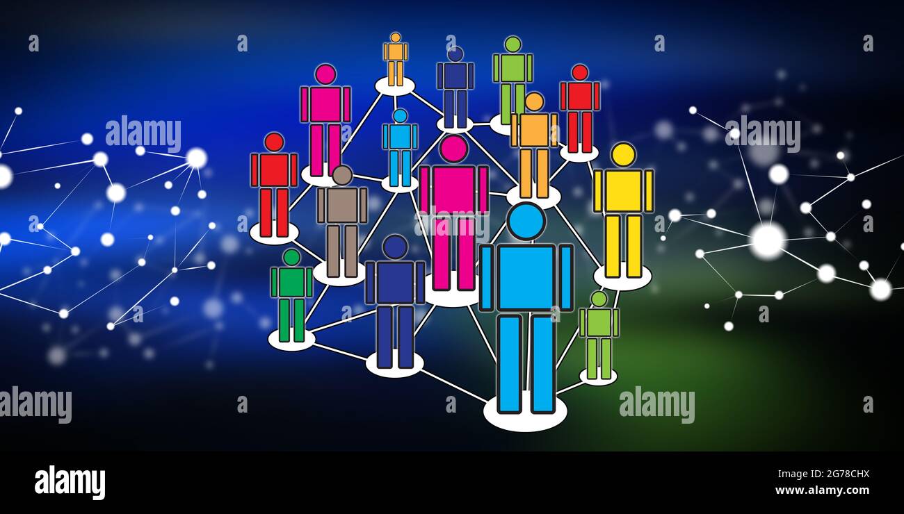 Illustration of a social network concept Stock Photo - Alamy