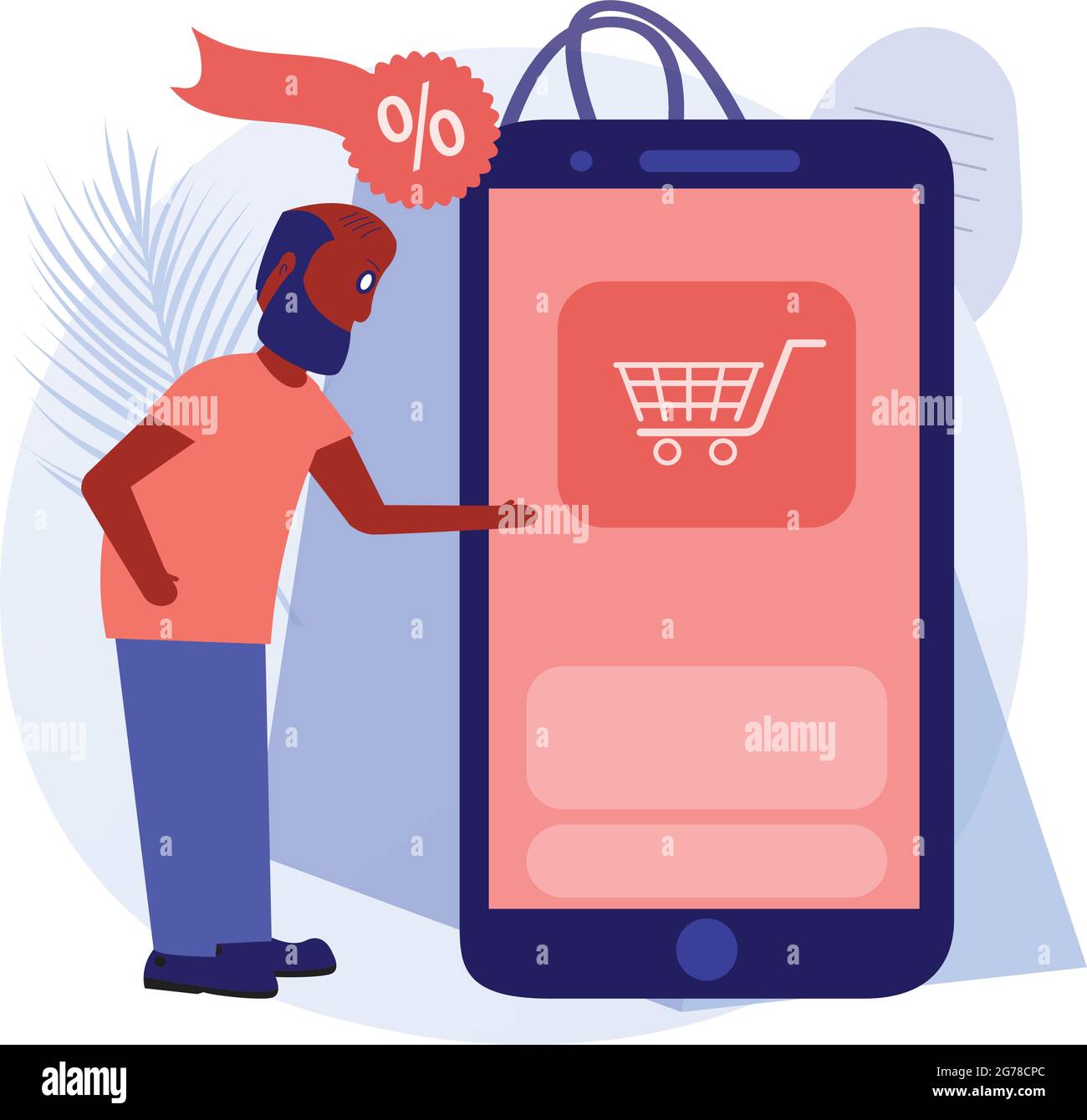 man showing phone screen vector Stock Vector