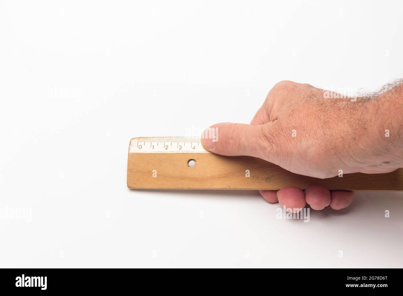 Wooden ruler, classic for taking measurements and making technical ...