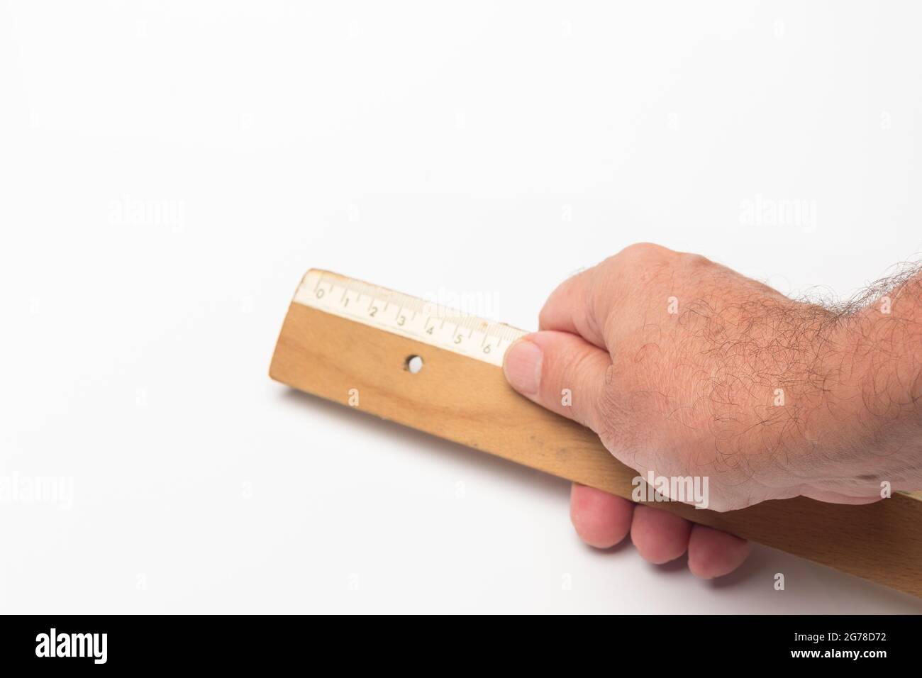Wooden ruler, classic for taking measurements and making technical ...