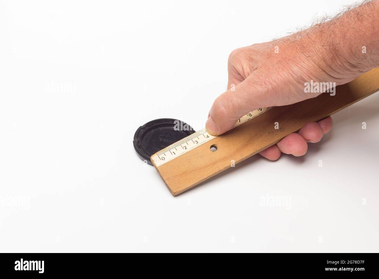 Wooden ruler, classic for taking measurements and making technical ...