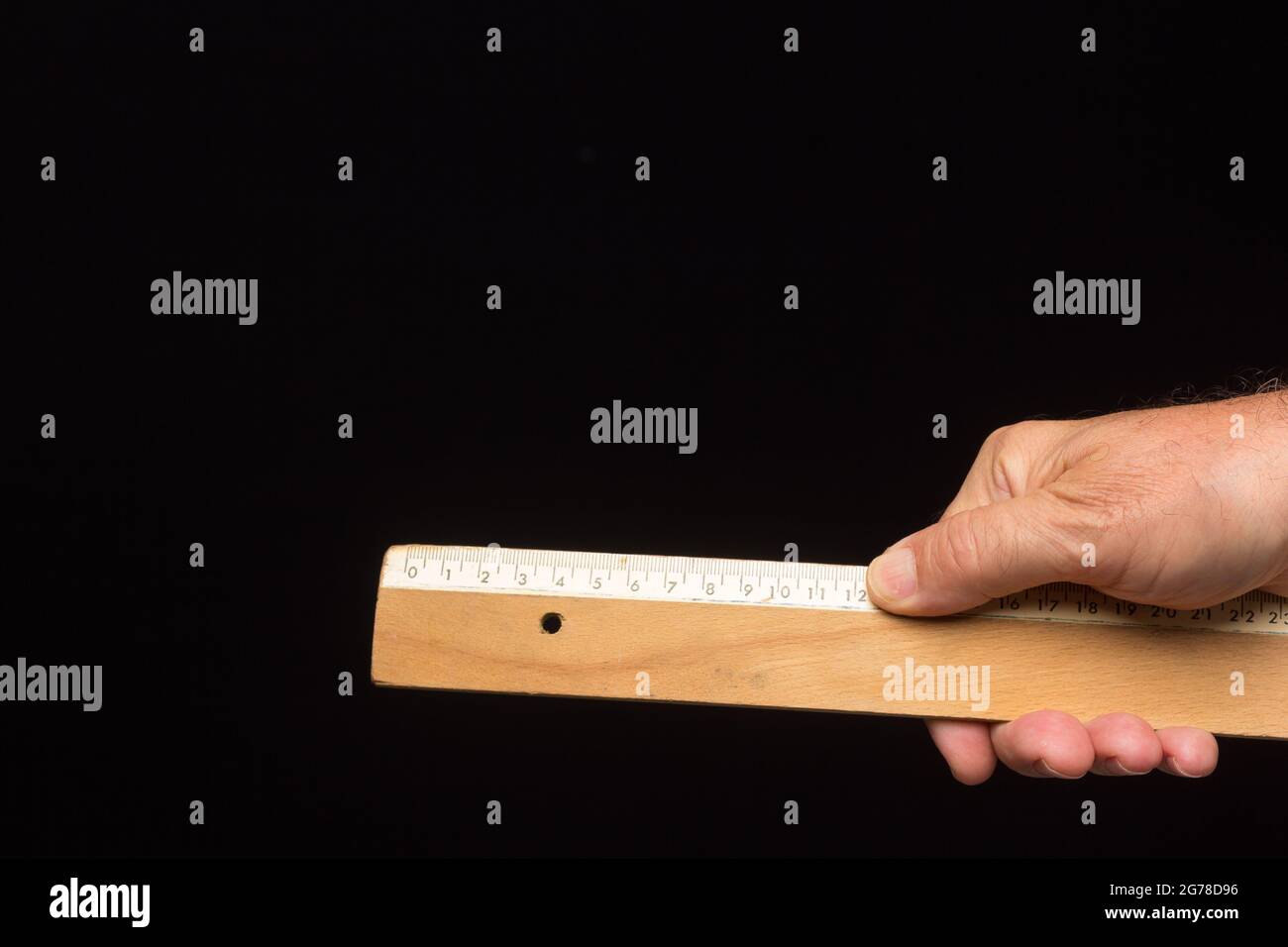 Wooden ruler, classic for taking measurements and making technical ...