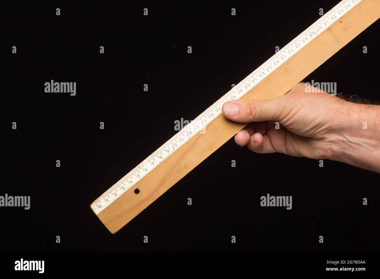 Wooden ruler, classic for taking measurements and making technical ...