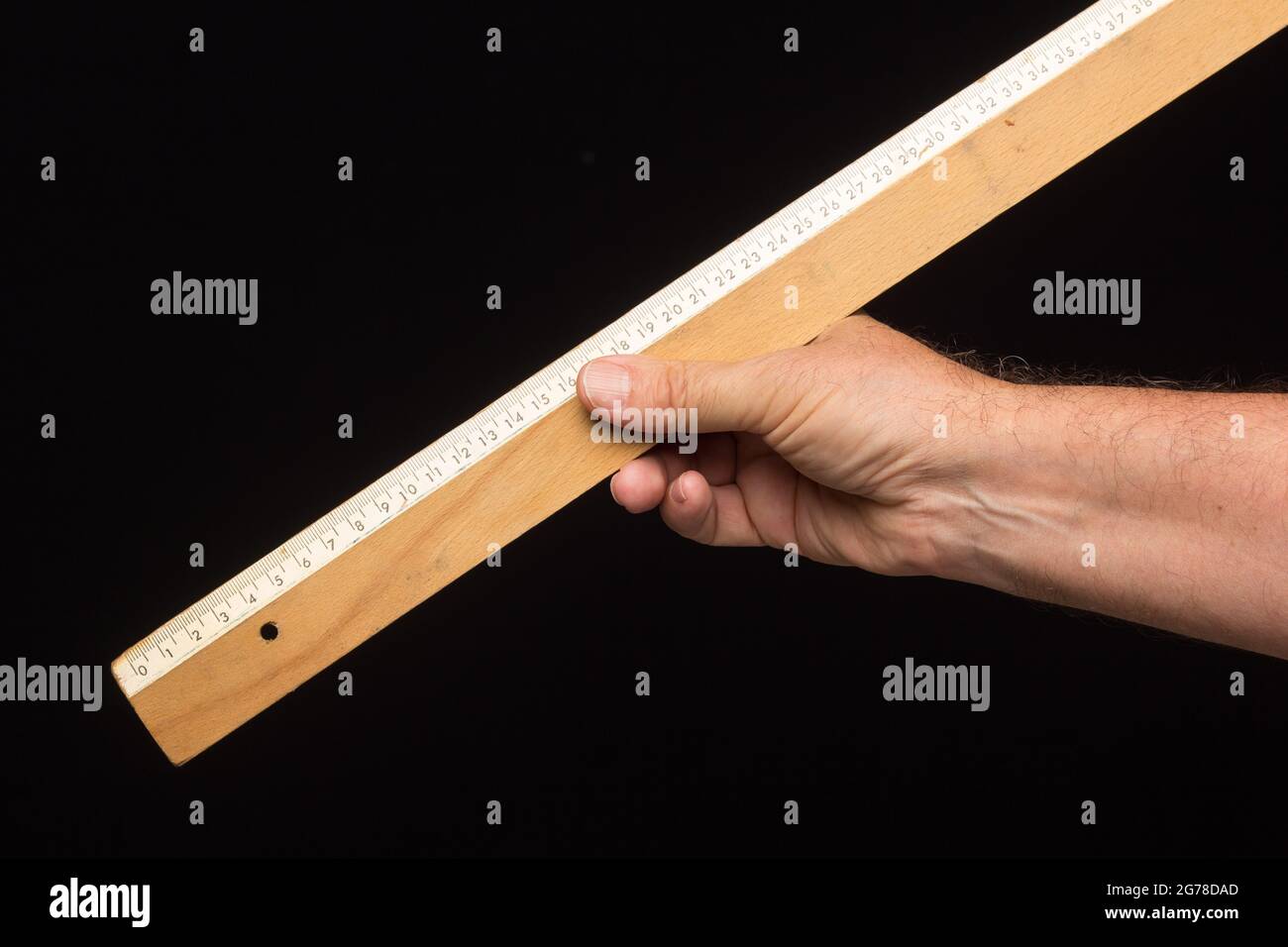Wooden ruler, classic for taking measurements and making technical
