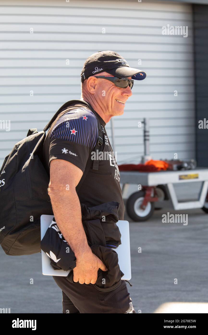 The 36th America's Cup presented by PRADA, Race Seven, Emirates Team New  Zealand (NZ) boss Grant Dalton before leaving home base. Auckland, New  Zealan Stock Photo - Alamy