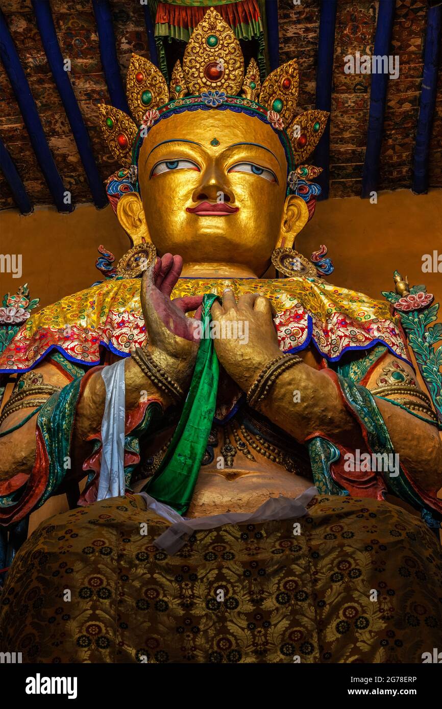 Maitreya Buddha in Tsemo gompa. Leh, Ladakh, India Stock Photo