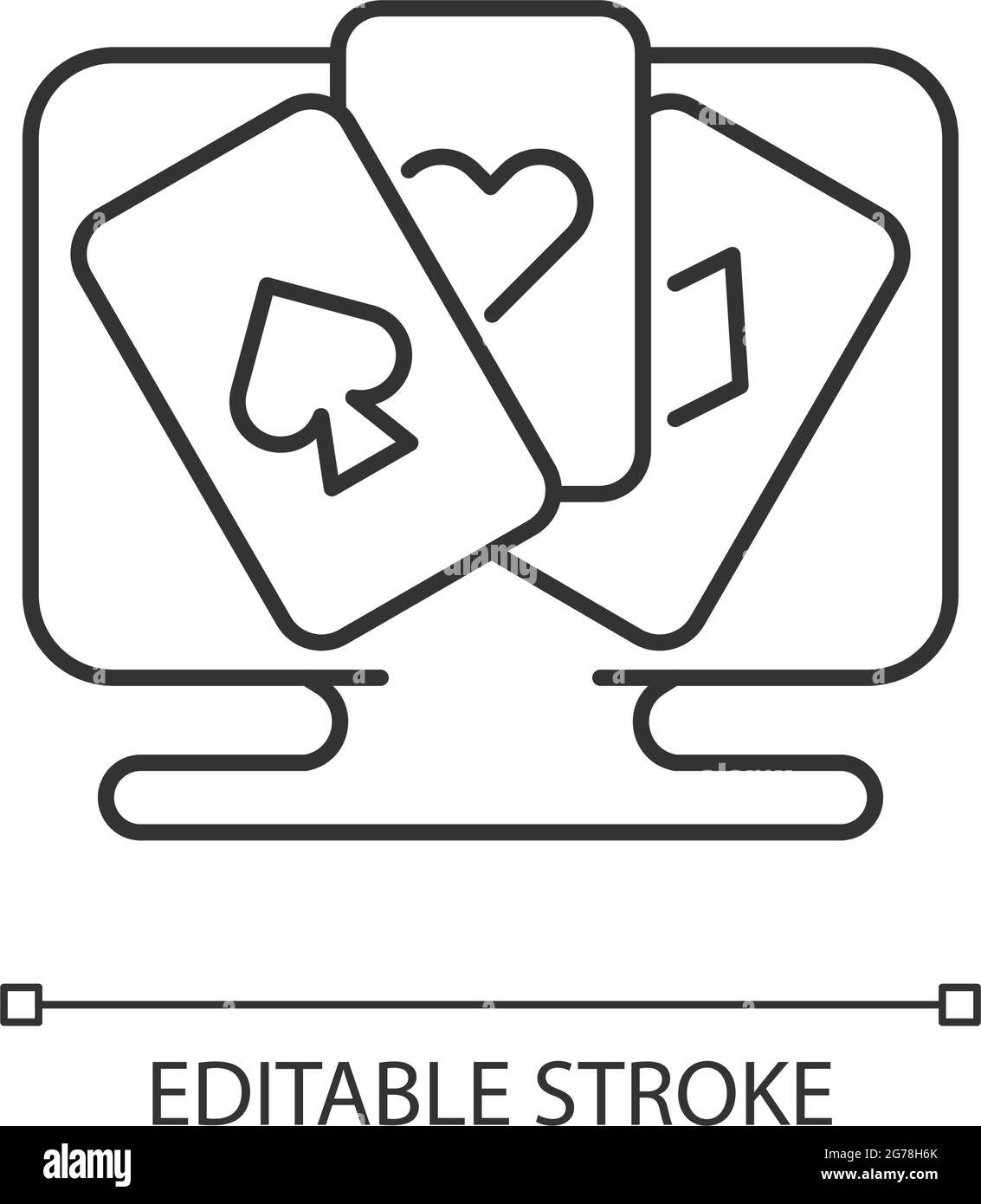 Card game linear icon Stock Vector Image & Art - Alamy