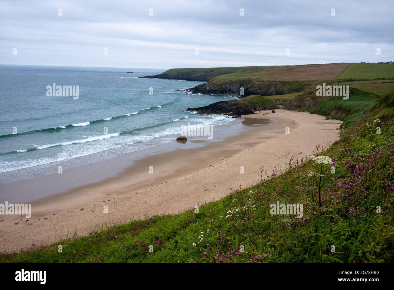 Whistling Sands, LLyn Peninsular, North Wales Stock Photo