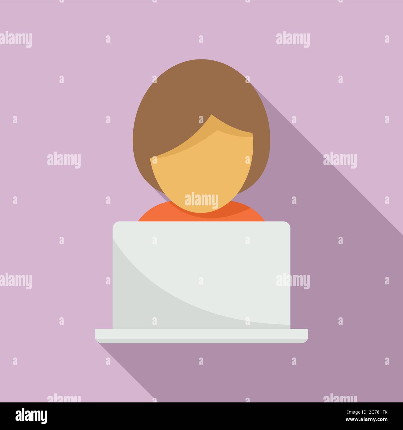 Programming for children icon flat vector. School young kid. Computer ...