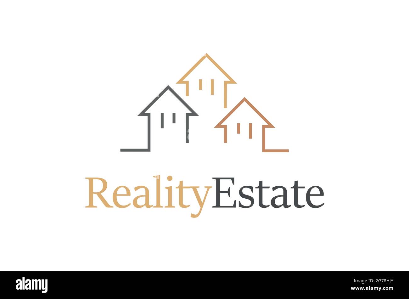 Real estate rating comparator logo concept. Gold, silver, bronze house