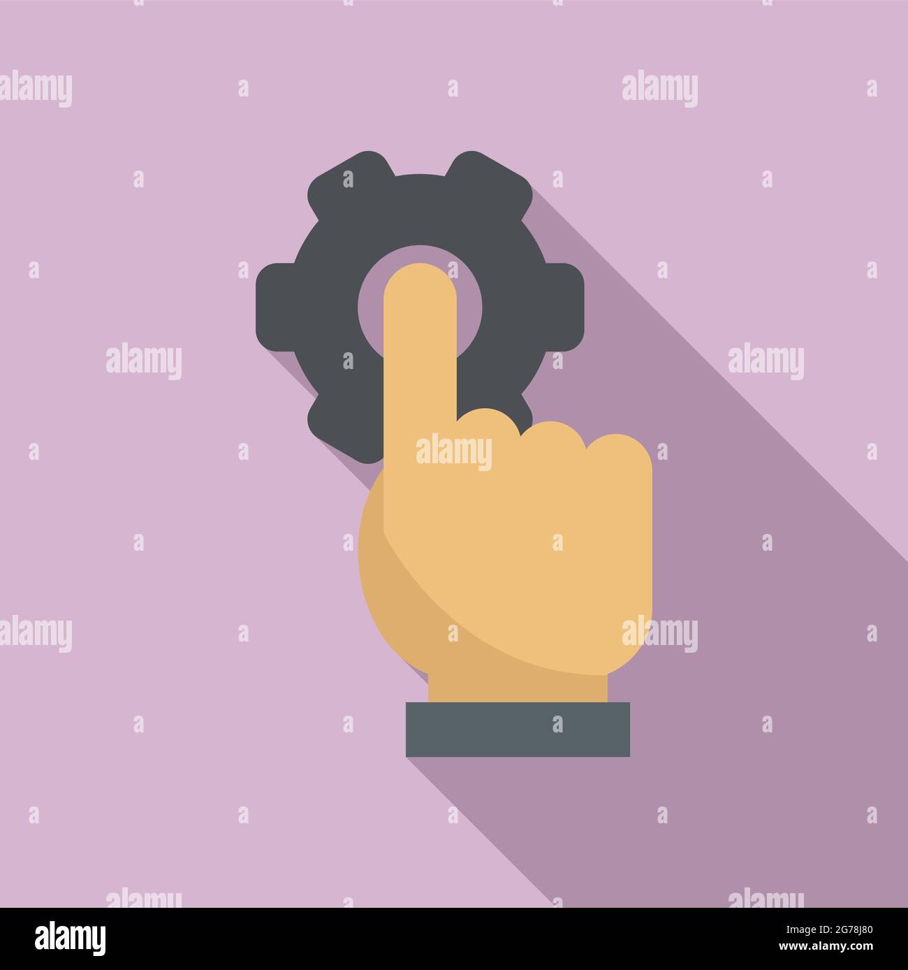 Programming gear icon flat vector. Work program. Digital software stroke Stock Vector