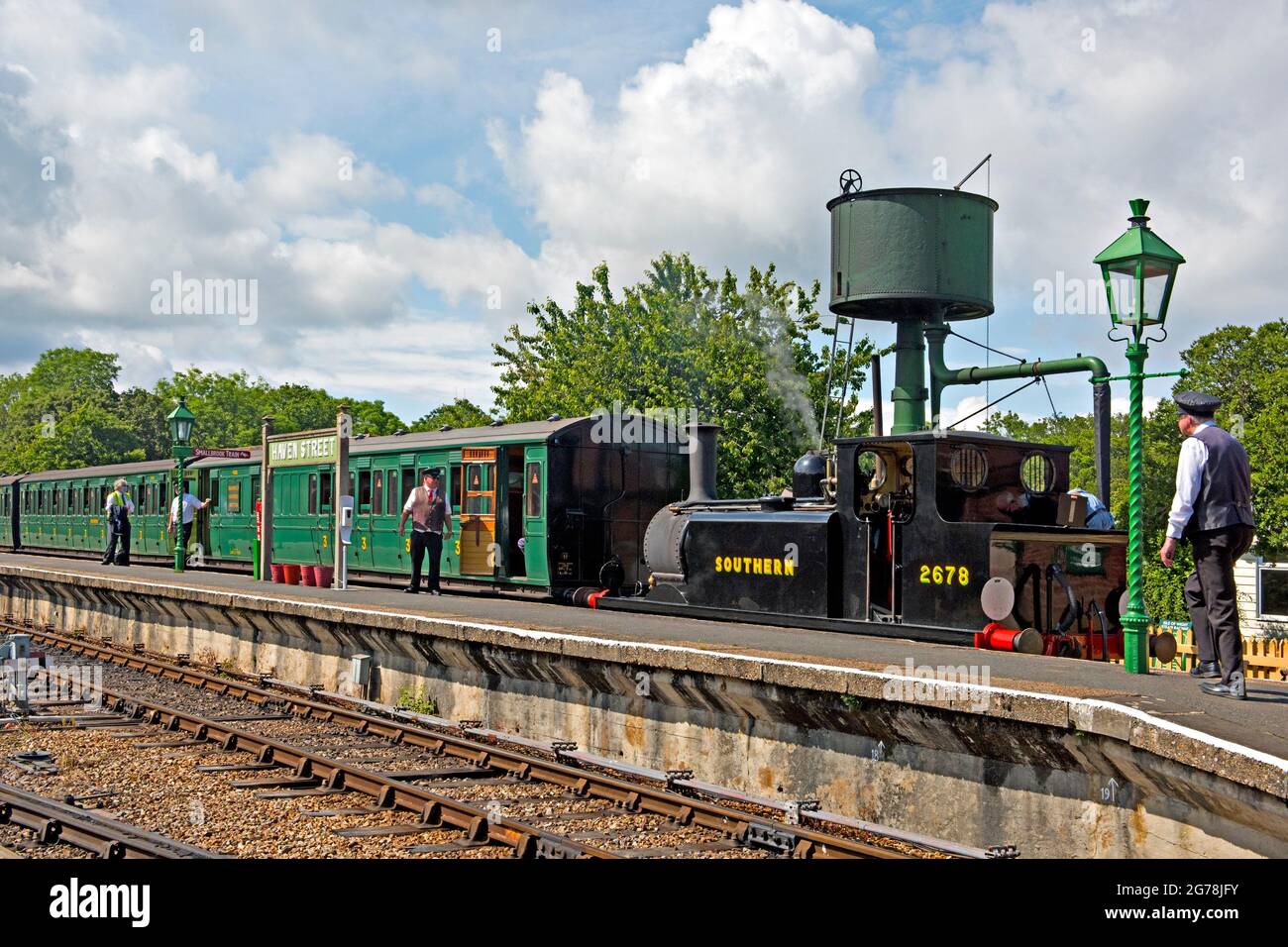 at Havenstreet Station on the Isle of Wight Steam Railway Stock Photo