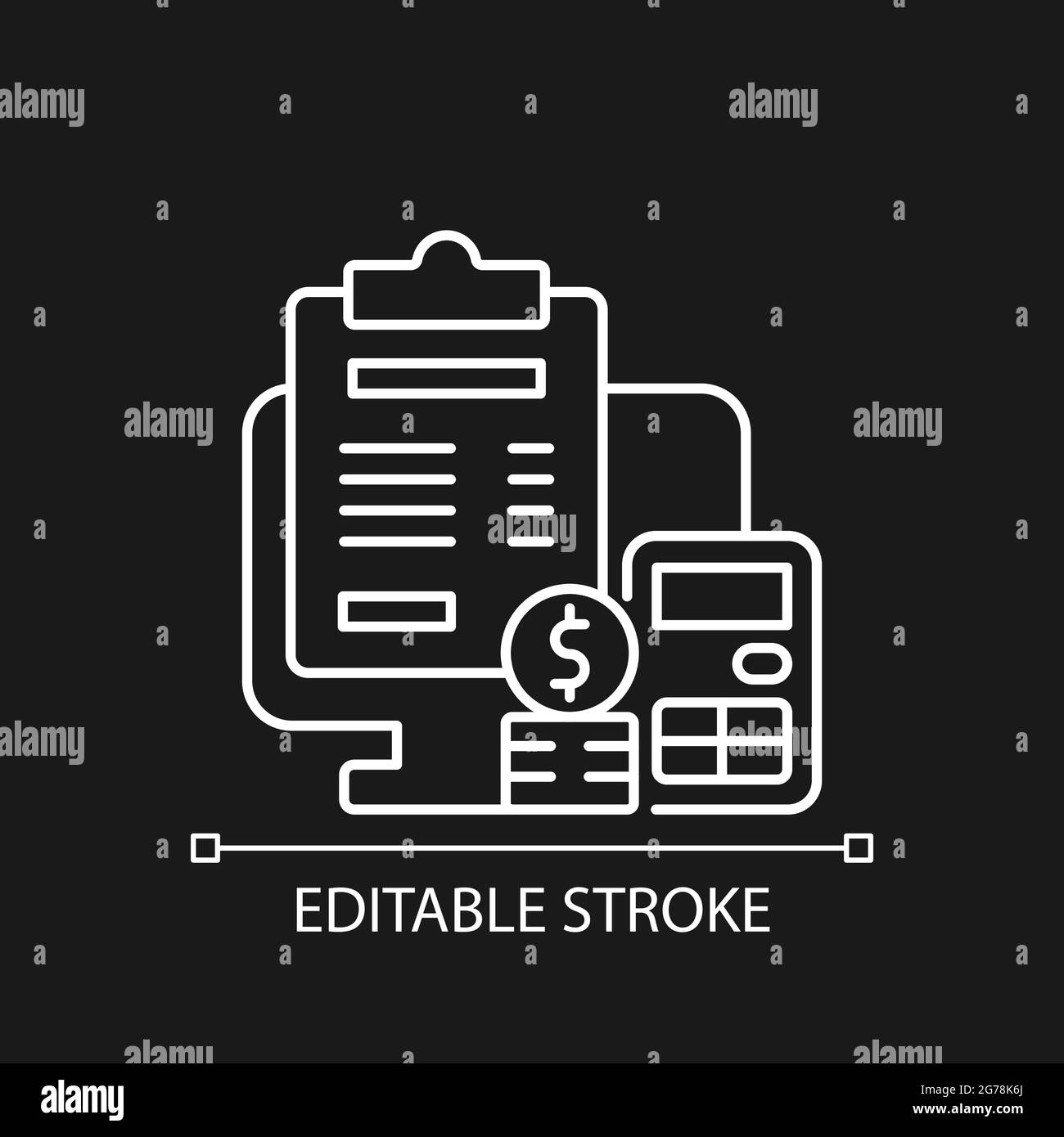 Invoicing white linear icon for dark theme Stock Vector Image & Art - Alamy