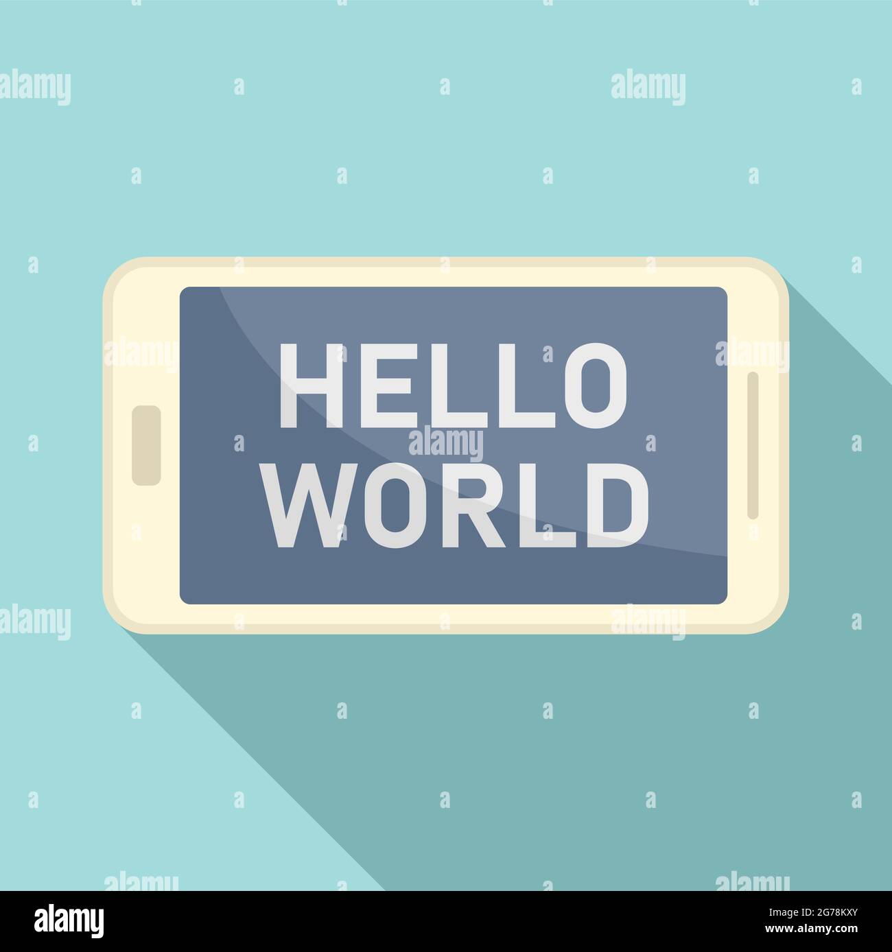 Tablet coding icon flat vector. Laptop screen device. Web code Stock ...