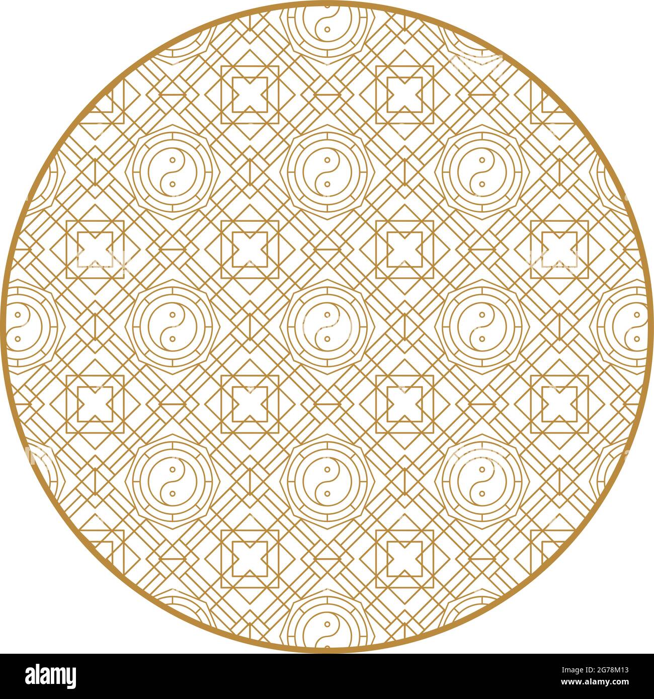 Chinese decoration elements. Frame, border or tiles with patterns. Stock Vector