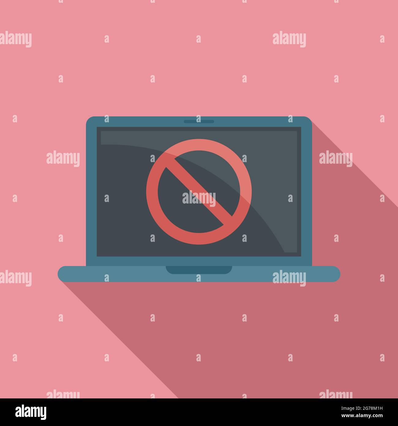 Blocked laptop icon flat vector. Block data. Digital crypto Stock ...