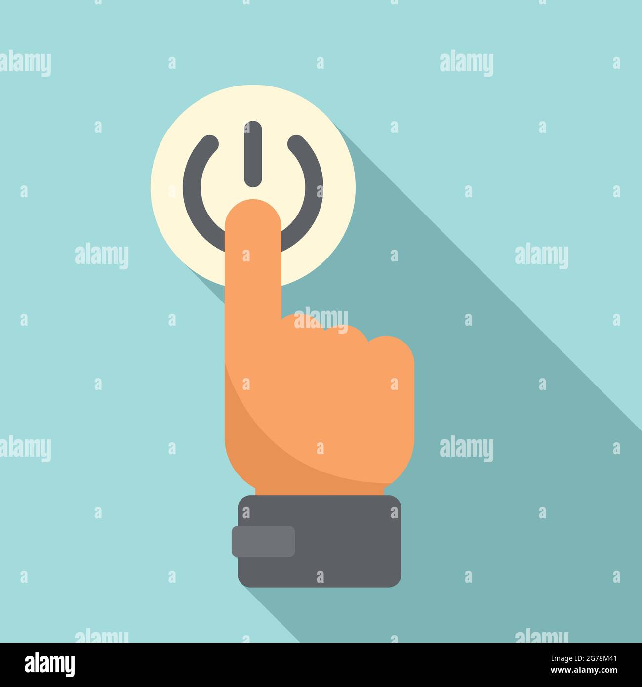 Turn off button icon flat vector. Light power. Electric switch Stock