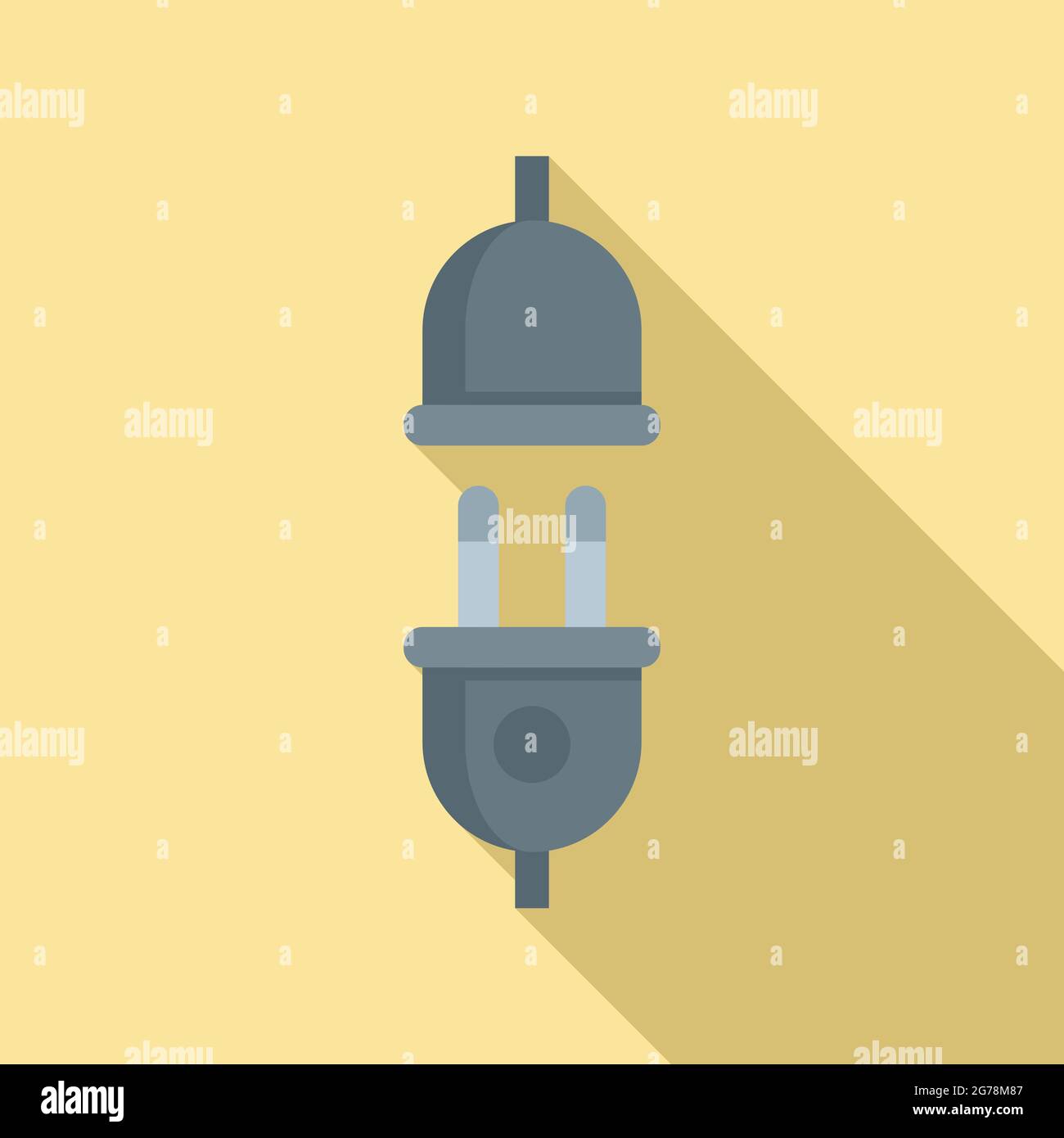 Electric plug icon flat vector. Socket power wire. Cable energy Stock ...