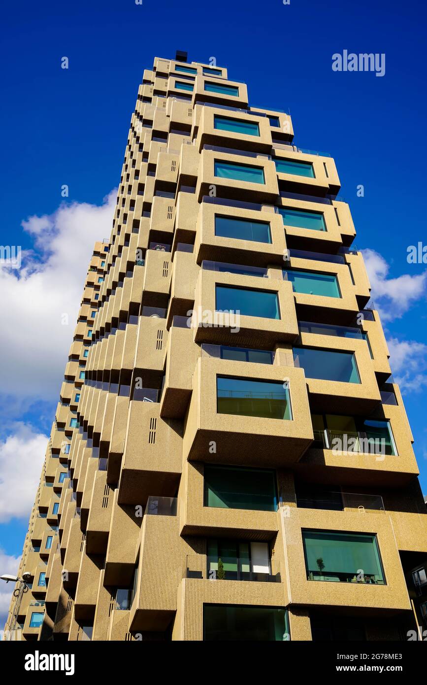 The Northern Towers (Norra tornen) are two skyscrapers in the Helix and Innovation neighborhoods at Torsplan in the northwestern part of Vasastaden in Stock Photo