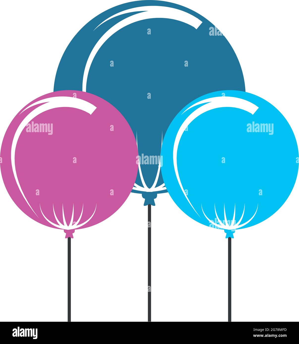 colored balloons party Stock Vector