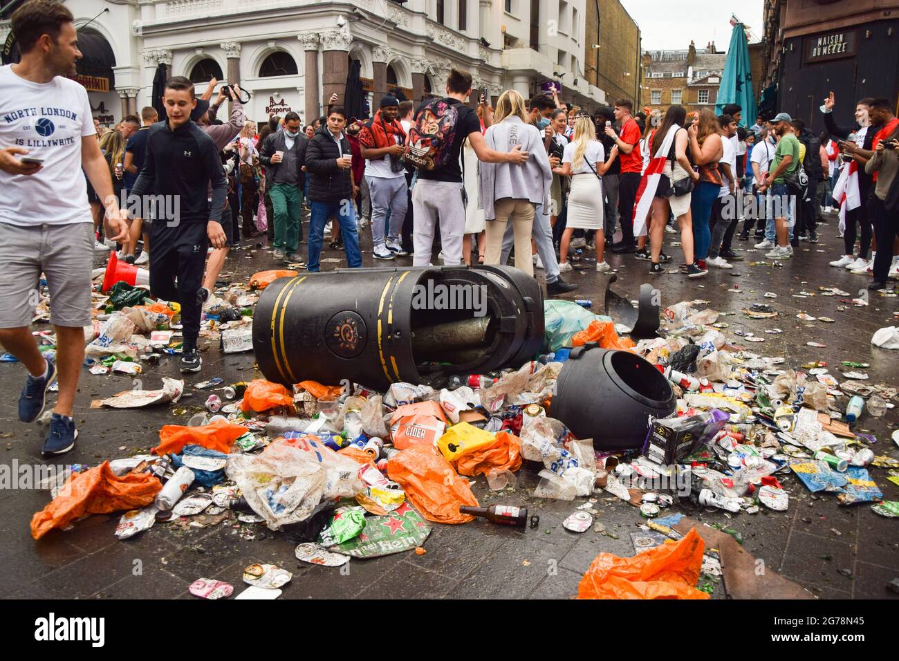 London, United Kingdom. 11th July 2021. England supporters destroy