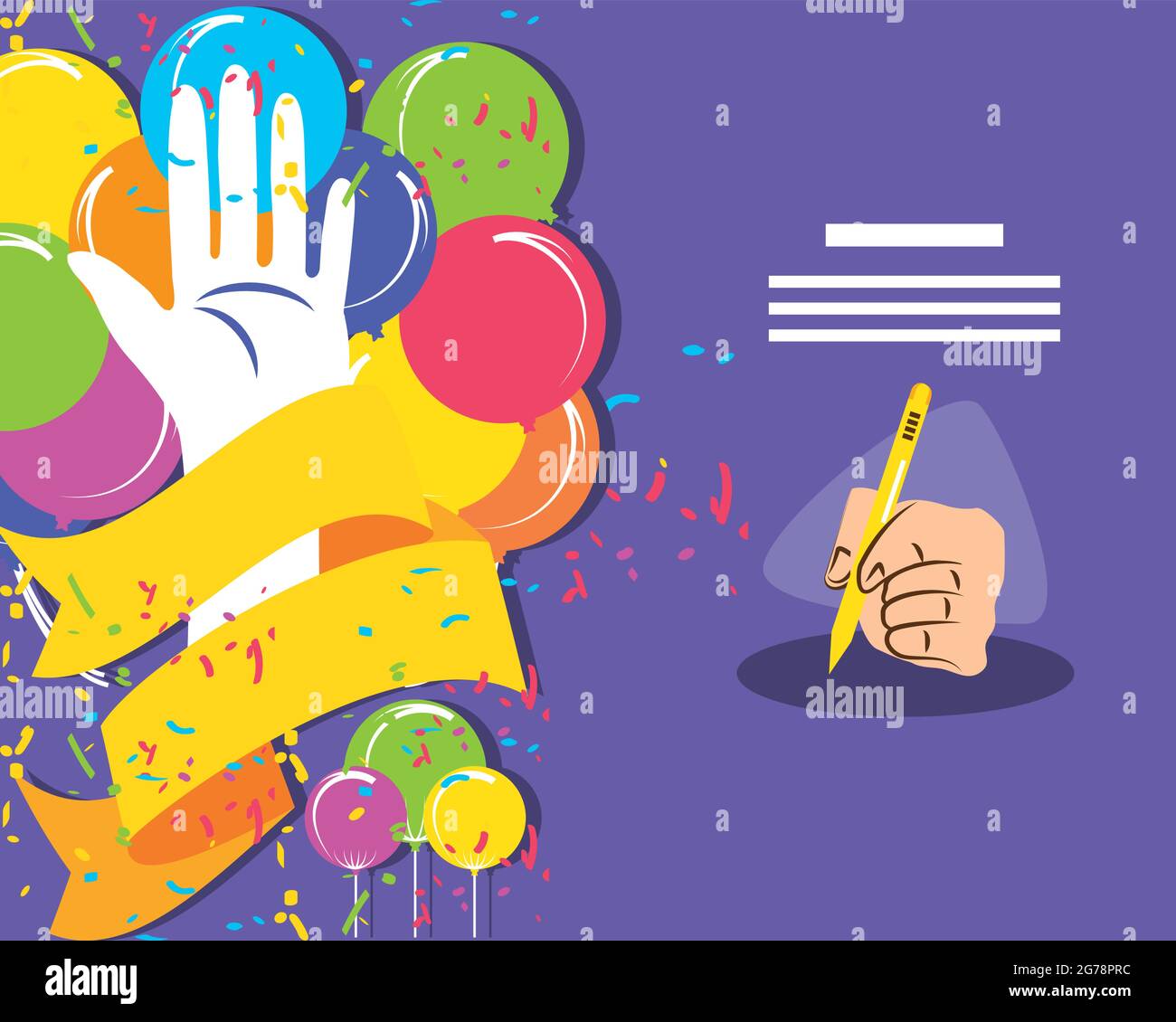 celebrating left handers Stock Vector