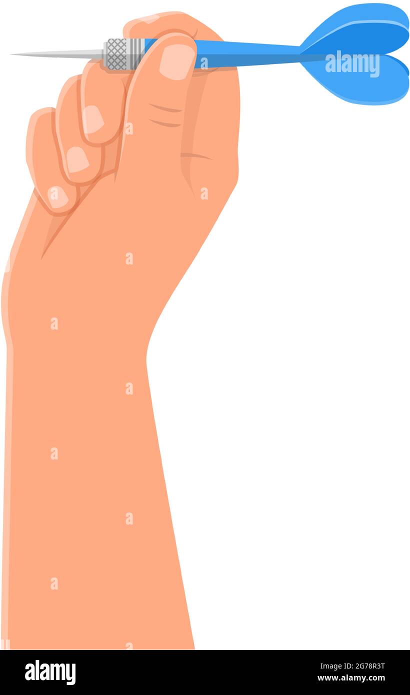 Hand with darts vector aiming goal illustration Stock Vector Image ...