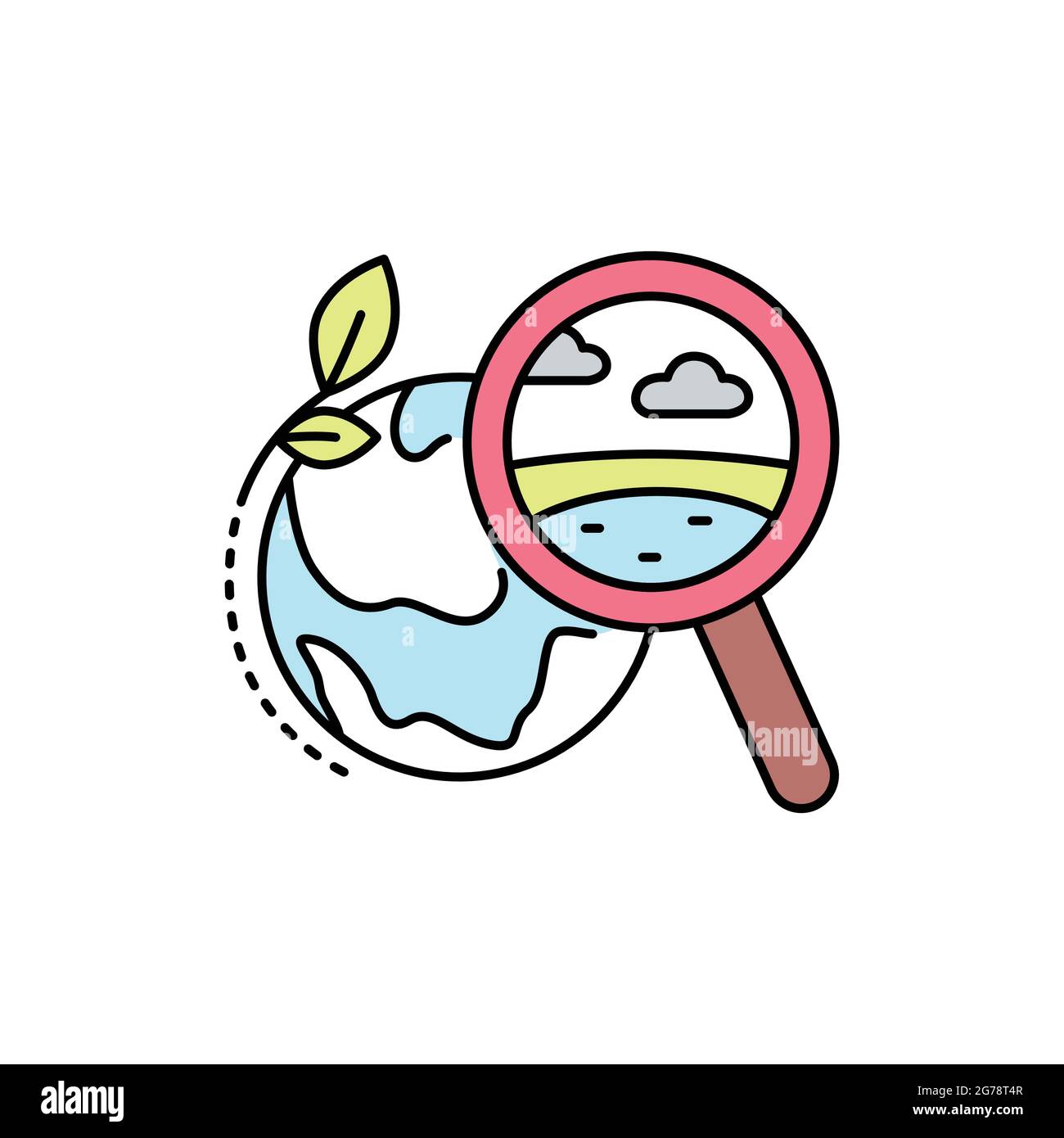 Ecology color line icon. Isolated vector element. Outline pictogram for ...