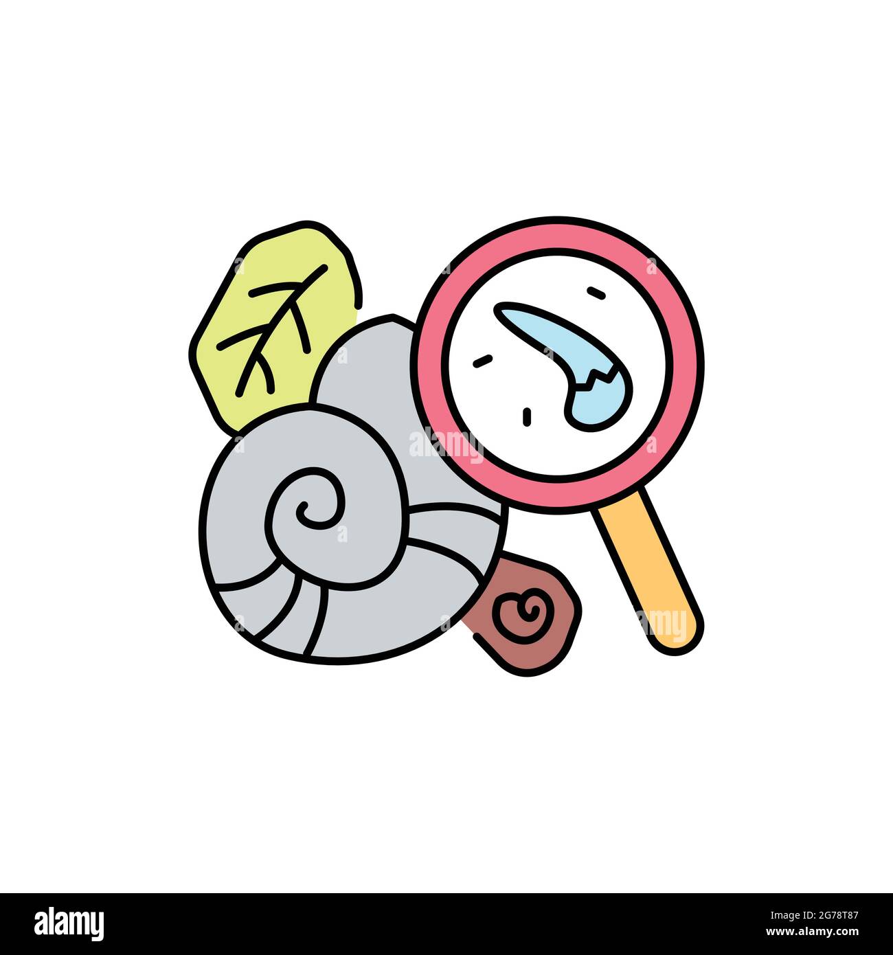 Palaeontology color line icon. Isolated vector element. Outline pictogram for web page, mobile app, promo Stock Vector