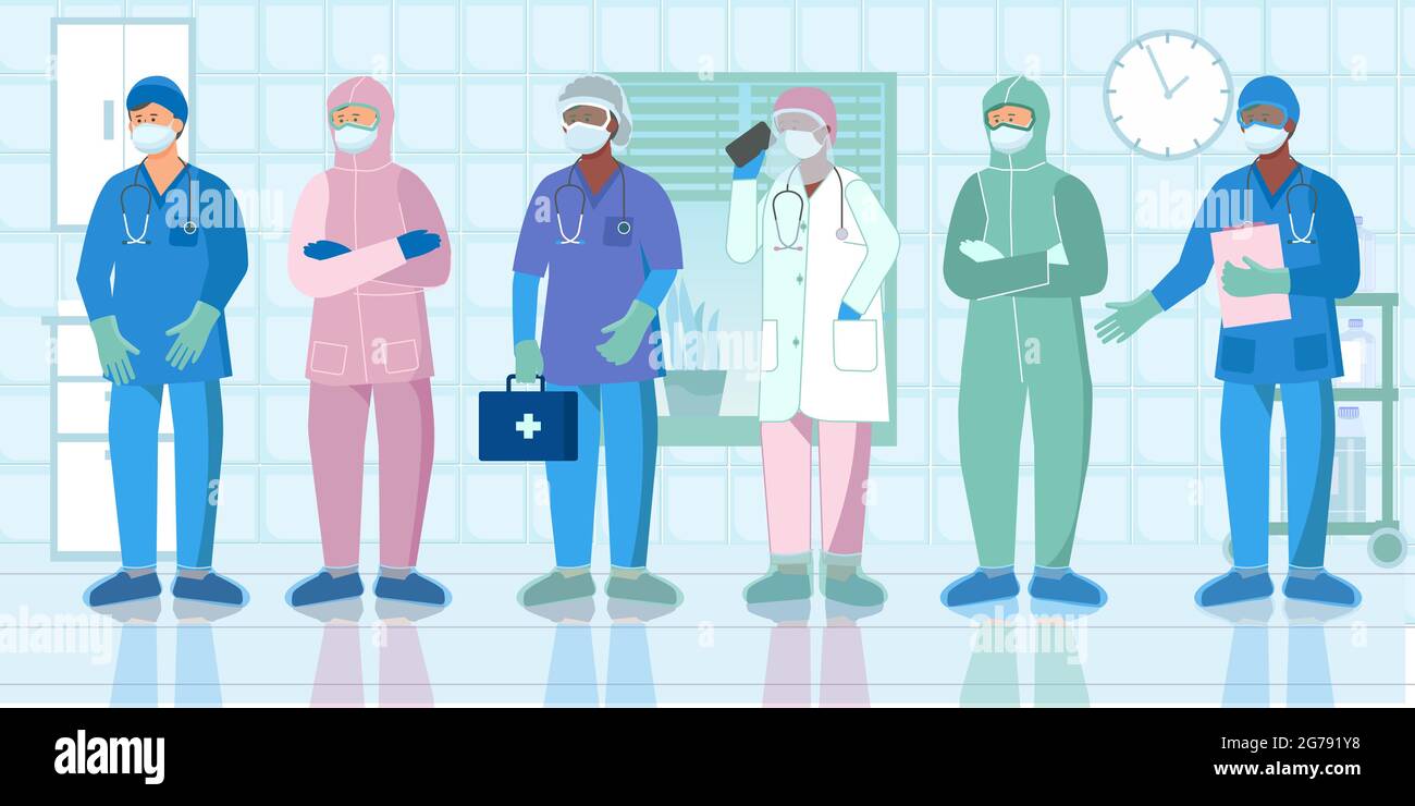 Nurses healthcare workers doctors assistants protective clothing