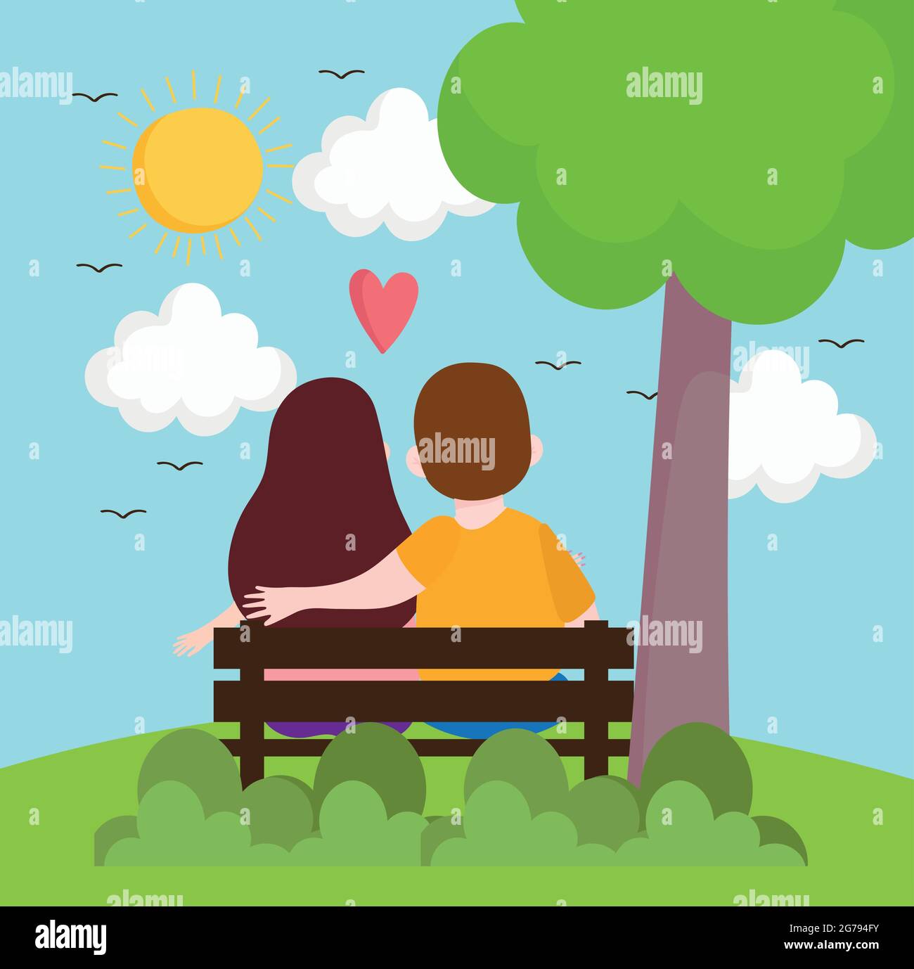 couple love in the park Stock Vector Image & Art - Alamy