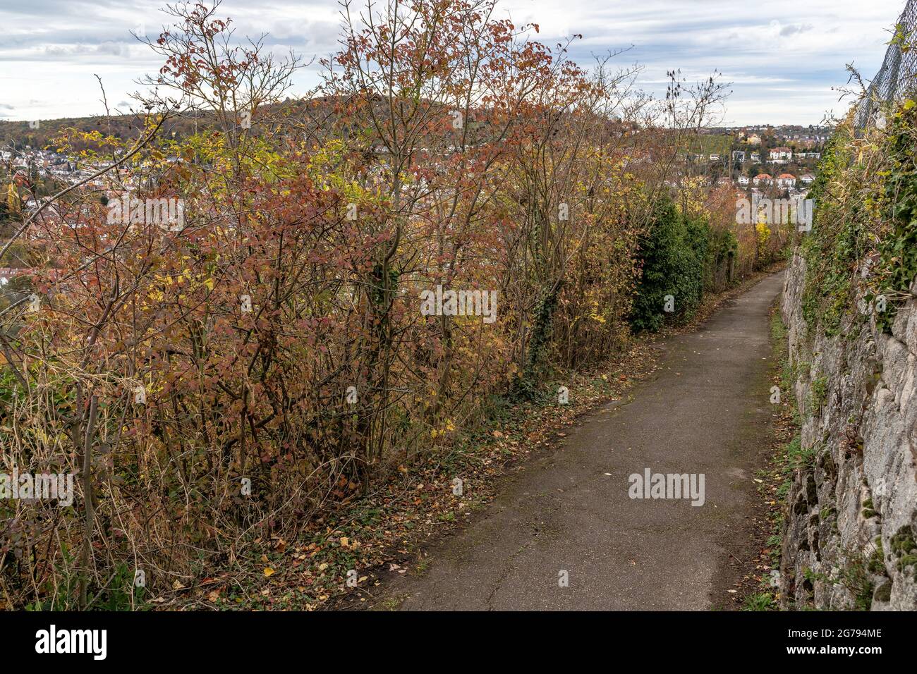 Hiking trail between haigst and stuttgart sud hi-res stock photography ...