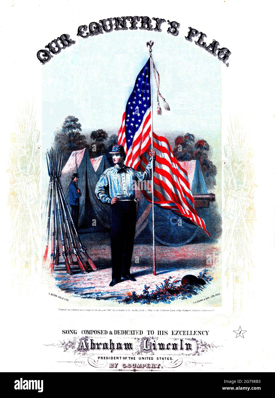 Our Country's Flag. 1861 sheet music Stock Photo