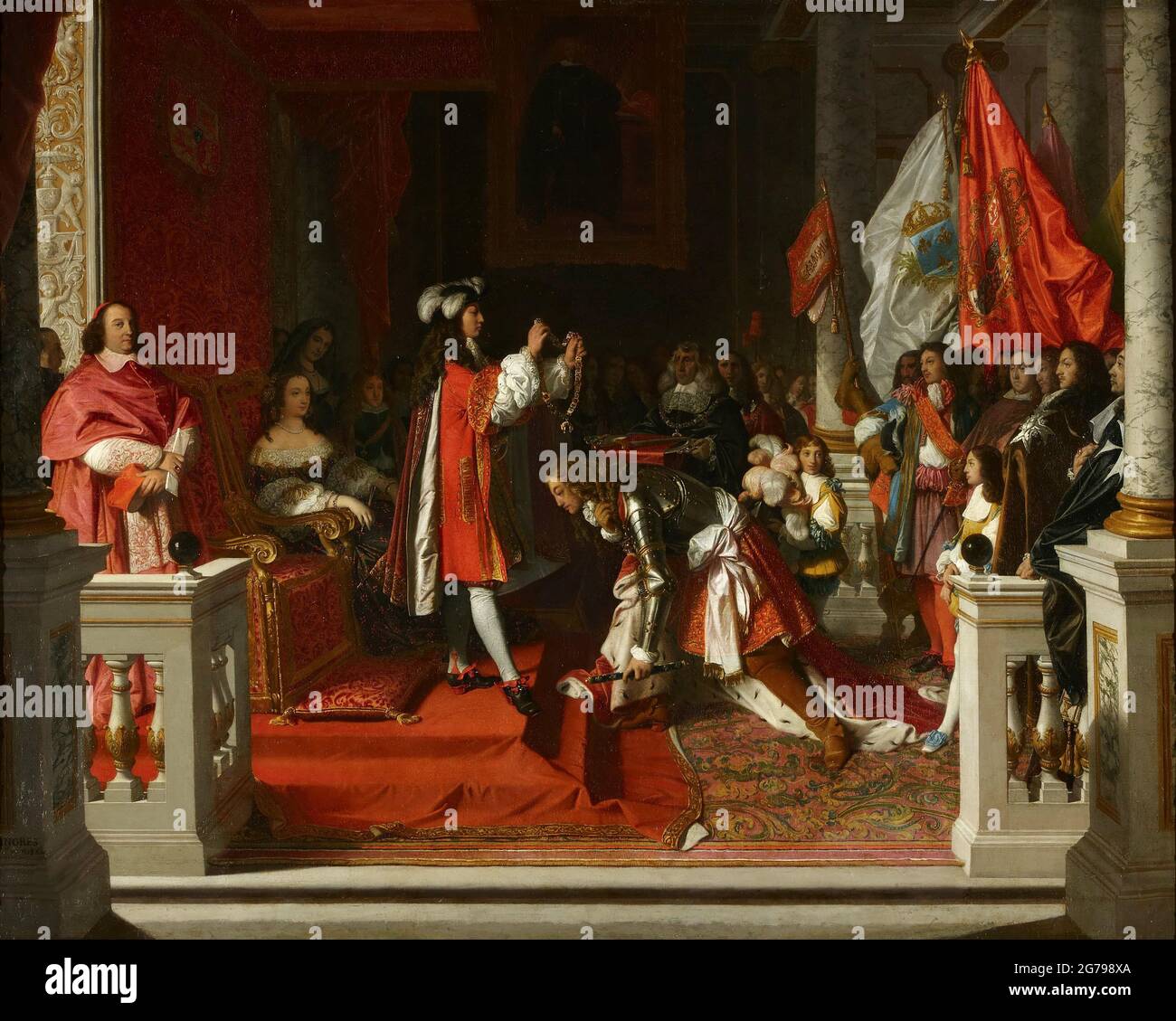 Marshal Berwick receiving from the King Philip V of Spain the Order of ...