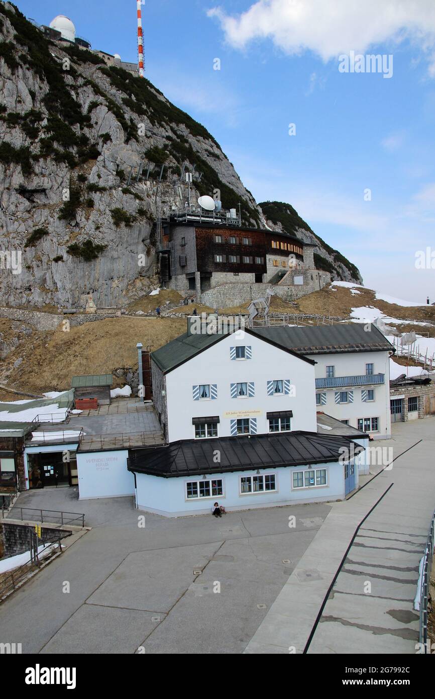 Wendelsteinhaus, 1724m, Mangfall Mountains, Wendelstein (1838m), Bayrischzell, Bavaria, Germany Stock Photo