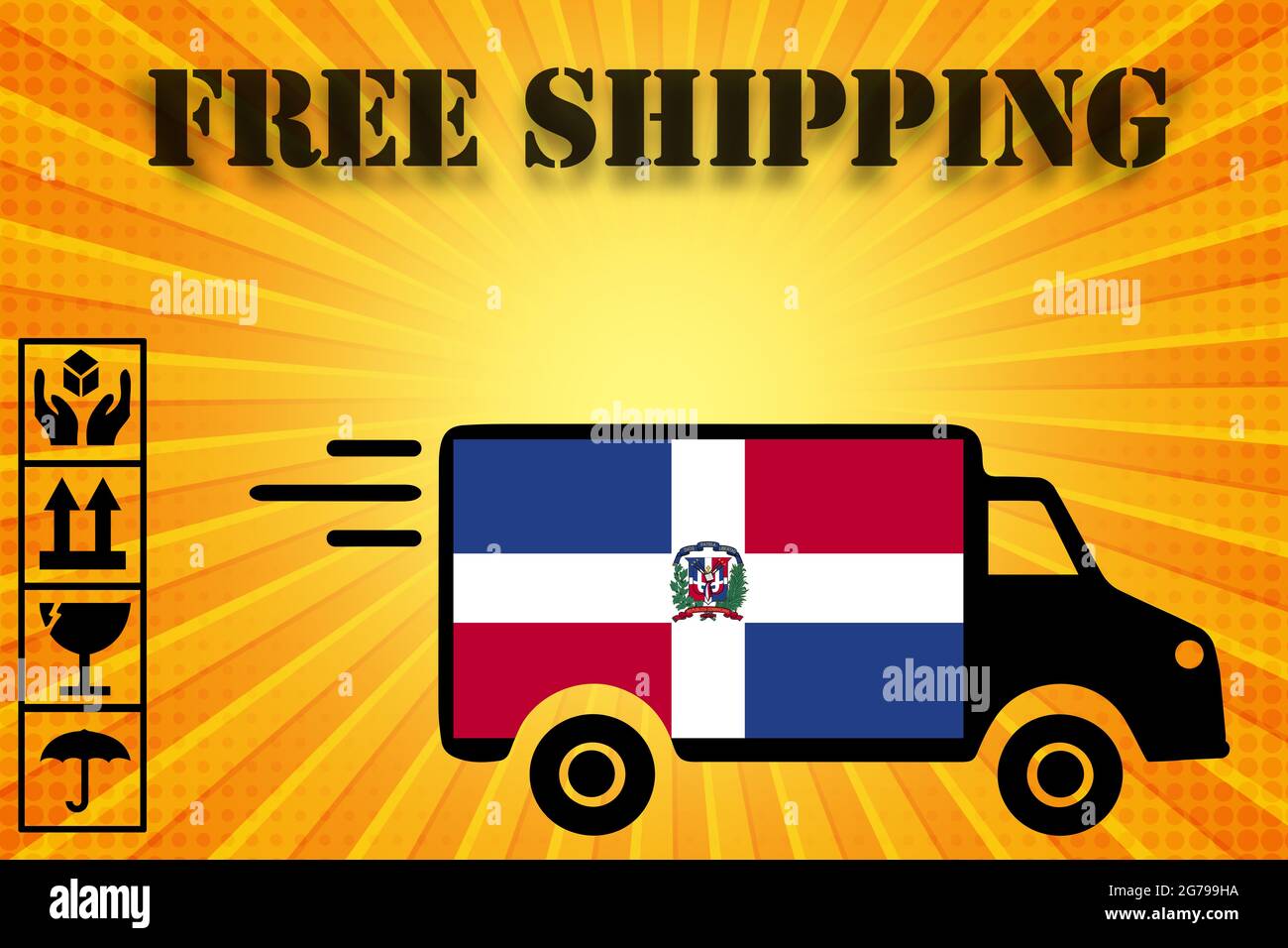 Dominican Republic Logistics Concept. black Commercial Industrial Cargo