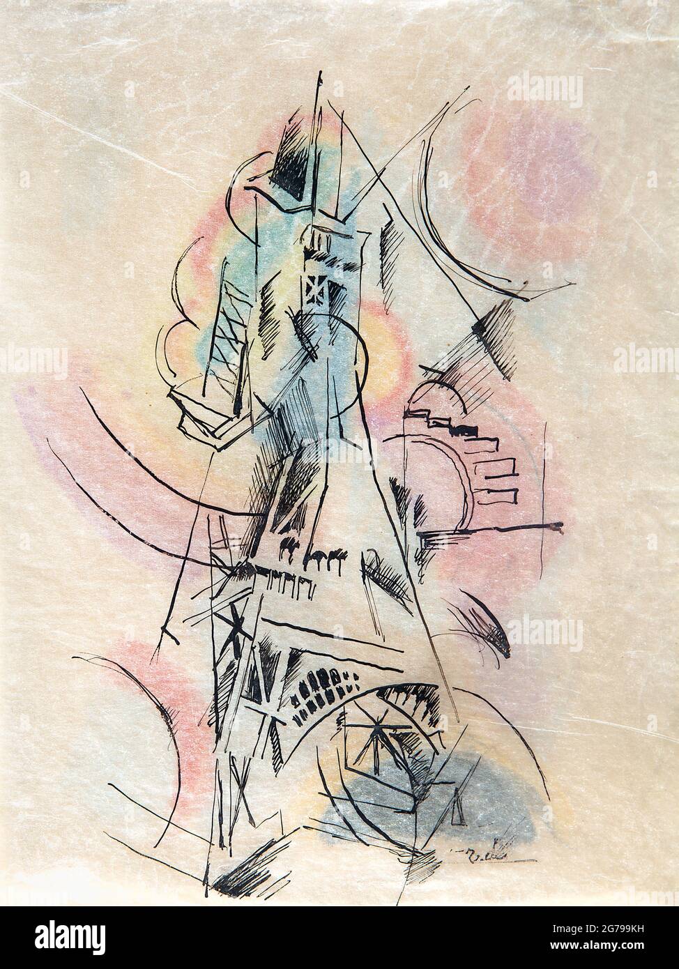 Study for La Tour Eiffel. Museum: PRIVATE COLLECTION. Author: Robert Delaunay. Stock Photo