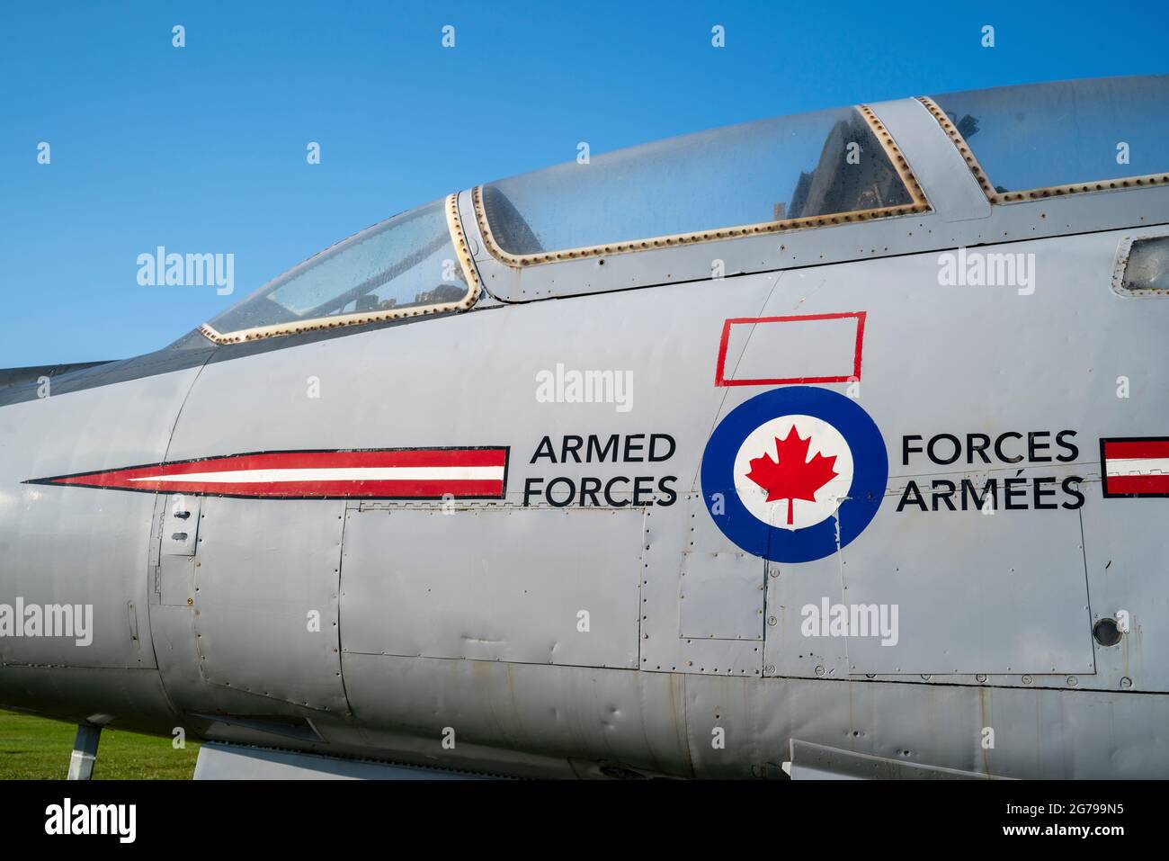 CF-101 Voodoo aircraft at the Air Force Heritage Park in Summerside, Prince Edward Island, Canada. Stock Photo