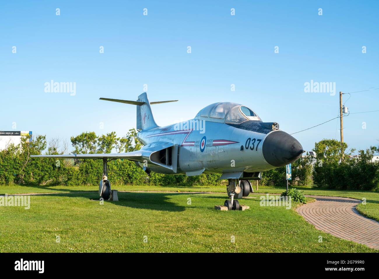 CF-101 Voodoo aircraft at the Air Force Heritage Park in Summerside, Prince Edward Island, Canada. Stock Photo